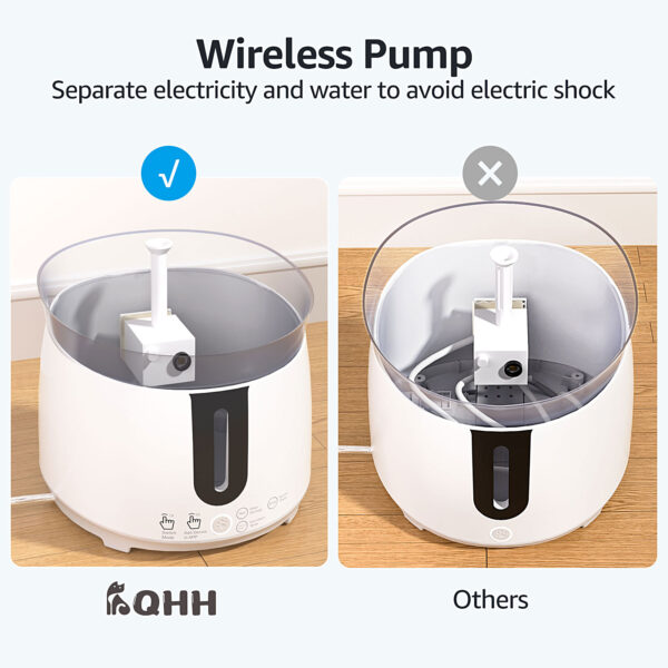 Cat Water Fountain Auto Filter Wireless Smart Pet Cat Drinker Bowl 2L Recirculate Filtring Drinker for 2