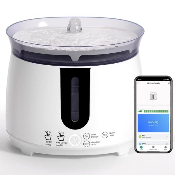 Cat Water Fountain Auto Filter Wireless Smart Pet Cat Drinker Bowl 2L Recirculate Filtring Drinker for