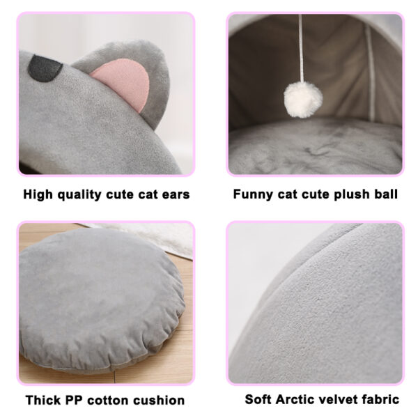 Super Cat Bed Warm Pet House Kitten Cave Cushion Cat House Warm Sleeping Dog Basket Tent 4