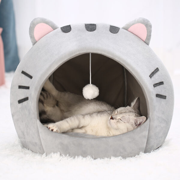 Super Cat Bed Warm Pet House Kitten Cave Cushion Cat House Warm Sleeping Dog Basket Tent