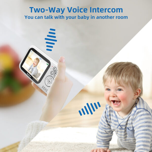 3 2 Inch Video Baby Monitor With Pan Tilt Camera Wireless Security Night Vision Temperature Monitoring 2