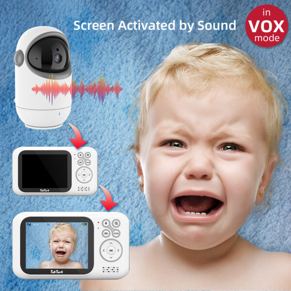 3 2 Inch Video Baby Monitor With Pan Tilt Camera Wireless Security Night Vision Temperature Monitoring 5