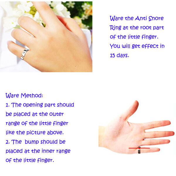 Anti Snore Ring Magnetic Therapy Acupressure Treatment Against Snoring Device Snore Stopper Finger Ring Sleeping Aid 2