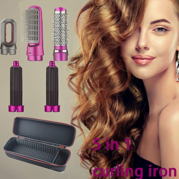 Hair Dryer 5 In 1 Hair Wrap Electric Hair Straightener Brush Blow Dryer Air Comb Detachable 2