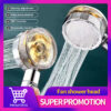 Pressurized Shower Head Water Saving Flow 360 Rotating Twin Turbo Pressurized Propeller Fan Shower Head Bathroom Accessories