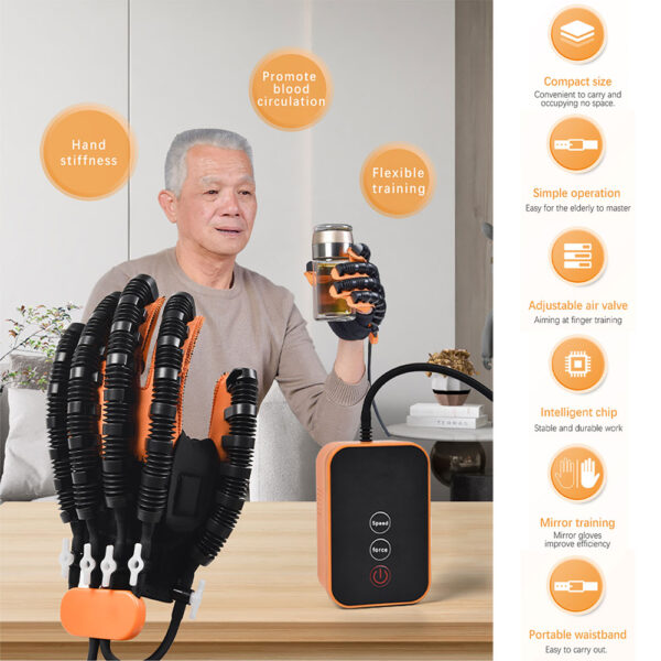 Protable Rehabilitation Robot Gloves Stroke Hemiplegia Cerebral Infarction Training Device Finger Exerciser Hand Function Recove 1