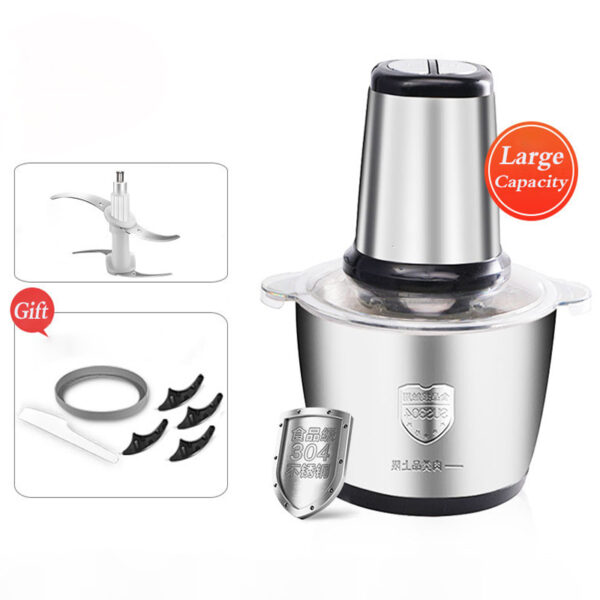 Stainless Steel Electric Meat Grinder Food Processor Chopper Kitchen Machines Vegetable Chopper Slicer Machine Household Grinder 4